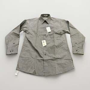 Geoffrey Beene Mens Gray Striped Button Up Dress Shirt Wrinkle Free 15 32/33 NWT